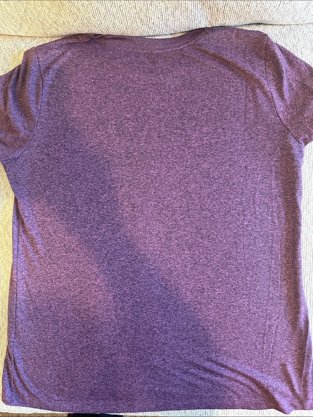 Nike Heathered Plum Dri-Fit Crewneck Tee with Black Swoosh